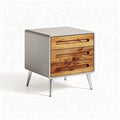 Comodino moderno in legno e metallo per camera da letto – 45 x 40 x 50 cm