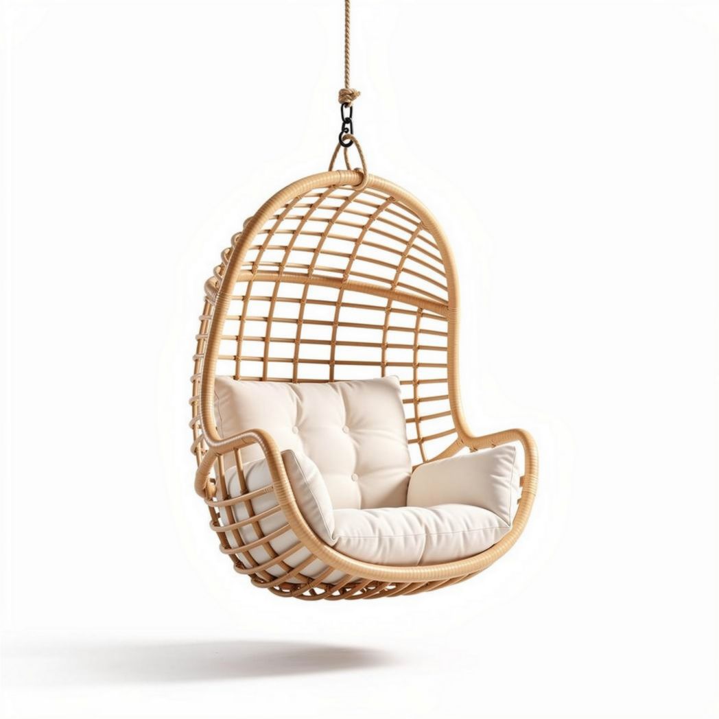 Poltrona sospesa in rattan per interni ed esterni – 90 x 70 x 100 cm