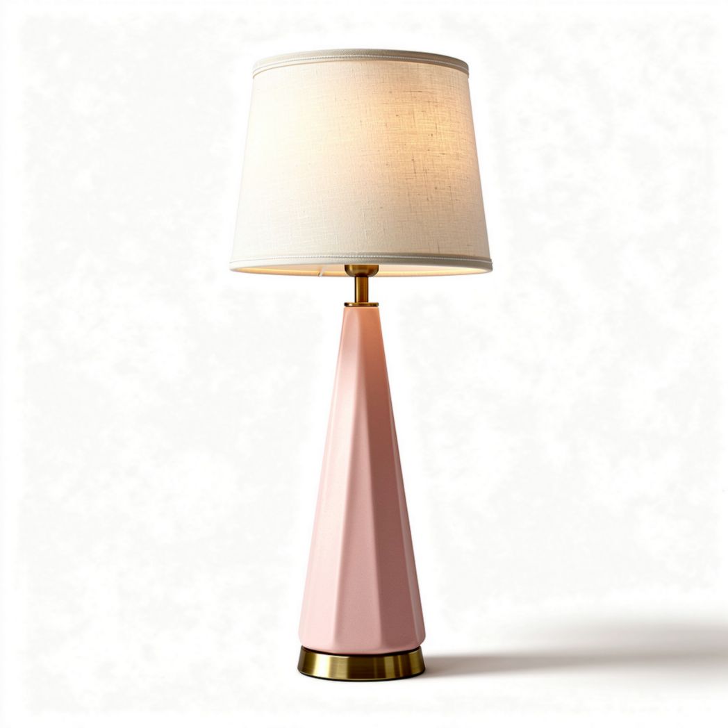Lampada da tavolo in ceramica con paralume in tessuto – 38 x 20 x 60 cm